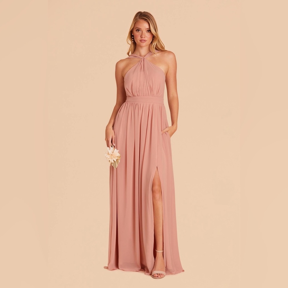 Kiko Dress - Chiffon in Dusty Rose